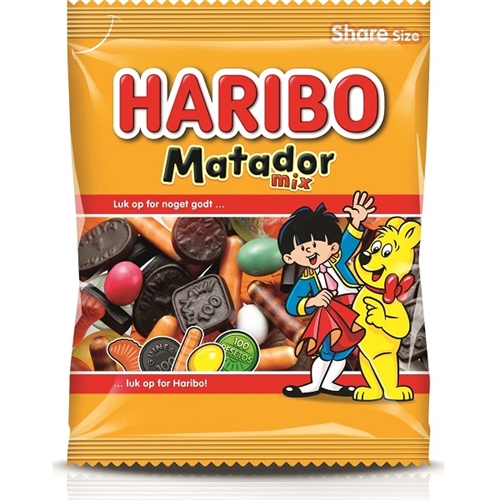 (Gratis ved køb for 300kr) Haribo Matador mix - Slikpose 120g